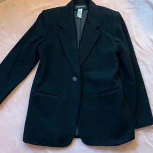 Almost new Sag Harbor black wool blazer, size 8, 1 button front closure.